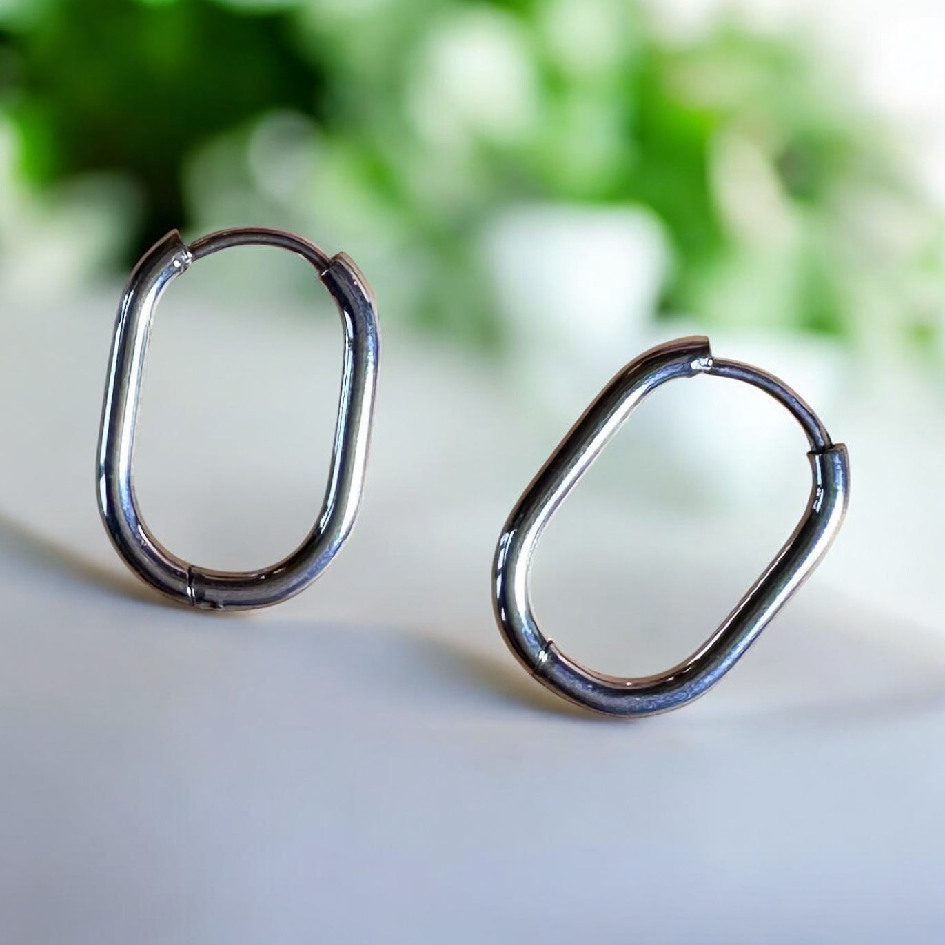 Eckige Creolen Silber