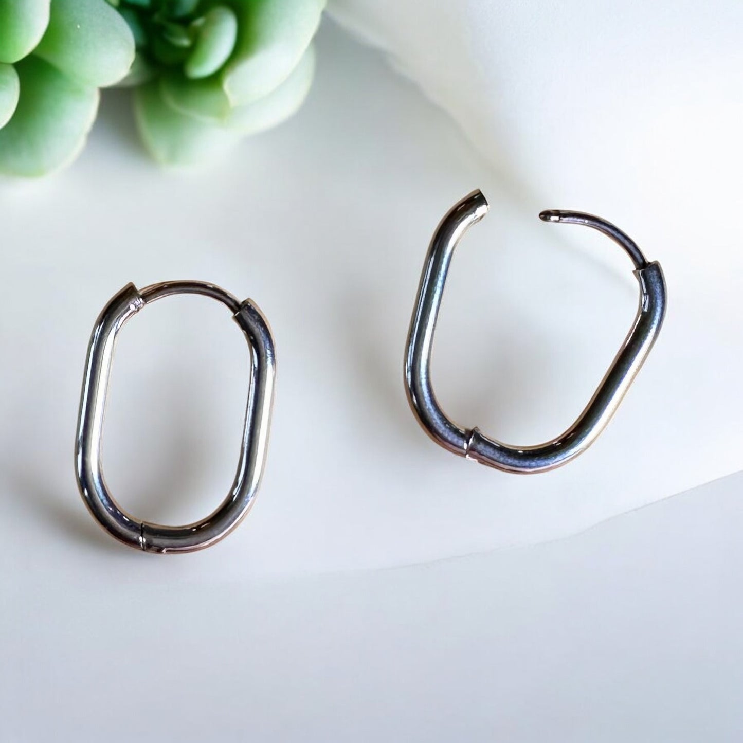 Eckige Creolen Silber